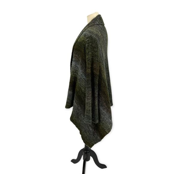 89th & Madison Green Ombré Knit Open Front Cardigan Sweater Size Large - Picture 2 of 4